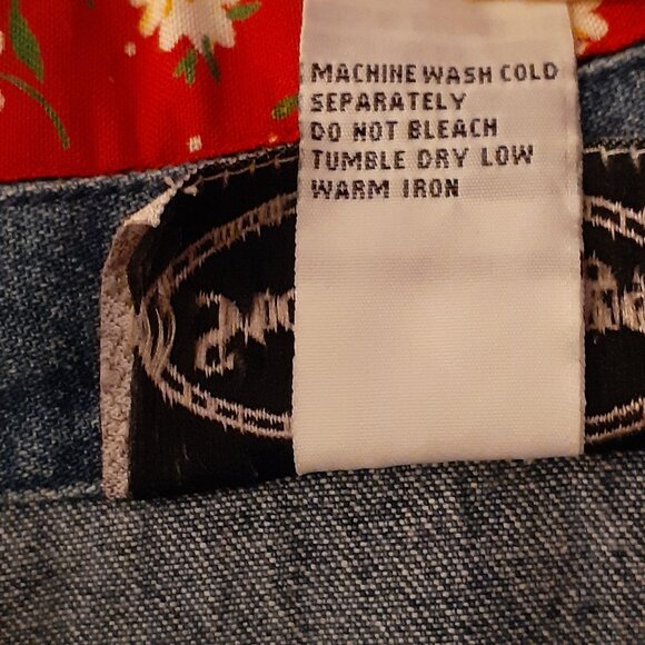 Stonebridge Blue Denim Vest, Sleeveless w/Red Floral Collar, Size 16W - Picture 6 of 9
